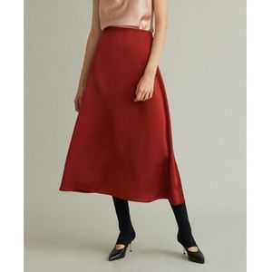 Toteme Bellaria Skirt RUST RED XS Toteme Long Satin red Skirt